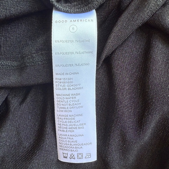 NWT Good American Shimmer Polo Long Sleeve Maxi Dress in Black001 Size 5 - Picture 4 of 8